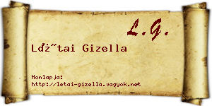 Létai Gizella névjegykártya